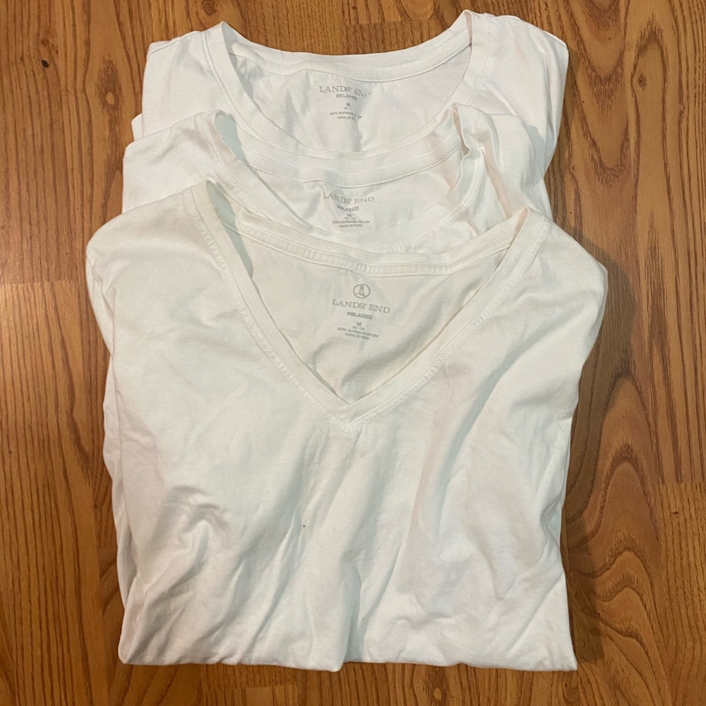 White S/S lands end women’s tees M